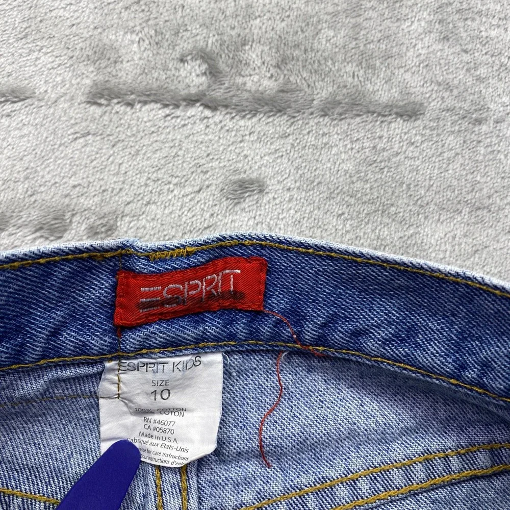 VTG Esprit Kids Acid Wash Denim Jeans Light Blue Sz 10 Fits 20